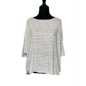 Michael Kors white purple Stripe Dolman Sleeve Top Size Small